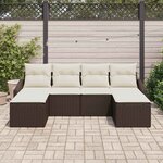 vidaXL Ensemble de salle à manger pour jardin 6 Pièces Marron et Crème