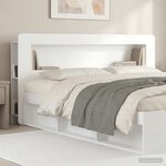 vidaXL Cabinet de Tête de Lit Blanc brillant Bois d’ingénierie
