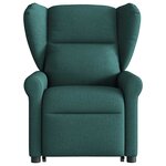 vidaXL Fauteuil inclinable de massage électrique Vert foncé Tissu