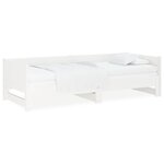 vidaXL Lit coulissant Blanc Bois de pin solide 2x(80x200) cm