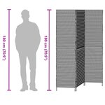 vidaXL Paravent 3 Panneaux Pliable Gris 147x180 cm Rattan Poly
