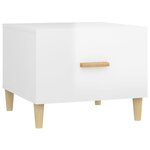 vidaXL Tables basses 2 Pièces blanc brillant 50x50x40cm bois d'ingénierie
