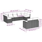 vidaXL Salon de jardin 9 Pièces avec coussins noir résine tressée
