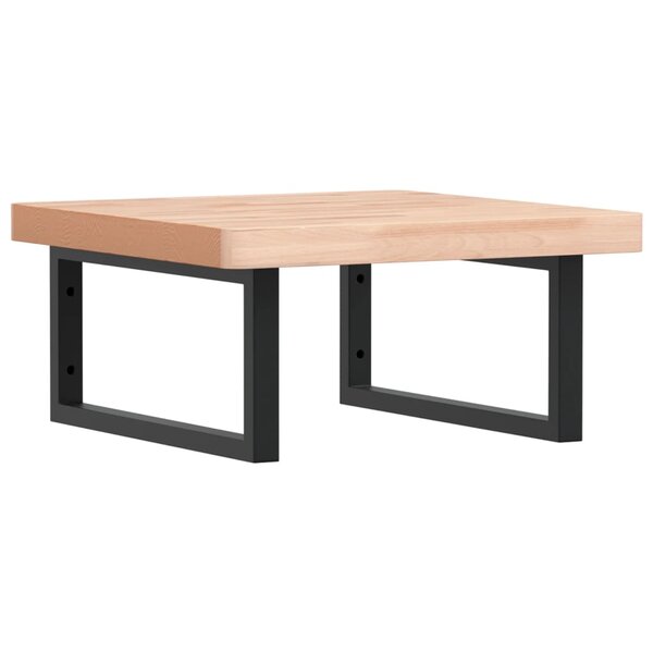 vidaXL Étagère de vasque murale acier et bois massif de hêtre