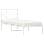 vidaXL Cadre de lit métal sans matelas avec tête de lit blanc 75x190cm