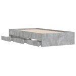 vidaXL Cadre de lit avec tiroirs sans matelas gris béton 100x200 cm