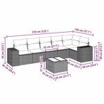 vidaXL Salon de jardin avec coussins 7 Pièces gris clair résine tressée