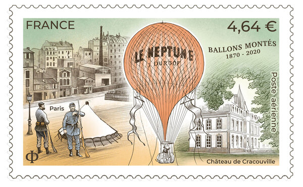 Timbre - 150 ans ballons montés