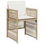 vidaXL Chaises de jardin avec coussins lot de 4 beige résine tressée