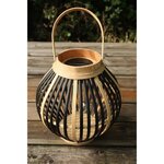 Lampe solaire en bambou Olivie - Noir