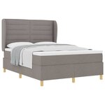 vidaXL Lit à ressorts avec matelas gris foncé 90x190 cm Taupe tissu