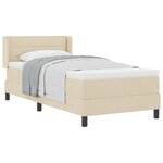 vidaXL Lit à ressorts avec matelas Crème 200 x 90 cm Polyester