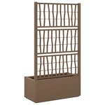 vidaXL Bac à fleurs avec Treillis Marron 80 x 36 x 140 cm PP