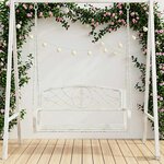 vidaXL Banc Balançoire Acier 110 5 x 59 x 55 cm Blanc antique