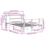 vidaXL Lit bibliothèque sans matelas blanc 140x200 cm bois pin massif
