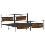 vidaXL Cadre de lit en métal sans matelas chêne fumé 200x200 cm