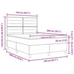 vidaXL Lit à ressort LED avec matelas Gris clair 140 x 200 cm tissu