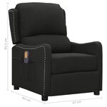 vidaXL Fauteuil de massage Noir Tissu