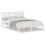 vidaXL Cadre de lit Blanc 120 x 190 cm Bois massif en pin
