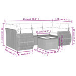 vidaXL Salon de jardin avec coussins 7 Pièces gris résine tressée
