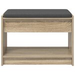 vidaXL Banc d'entrée avec coussin Chêne Sonoma 63 x 38 x 45 cm