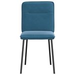 vidaXL Chaises à manger lot de 4 Bleu Velours