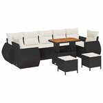 vidaXL Ensemble de canapé de jardin 10 Pièces Noir polyrotin