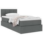 vidaXL Lit avec rangement et matelas Gris foncé 100 x 200 cm