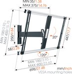 Vogel's support mural inclinable/orientable pour écrans 40 à 65 THIN525