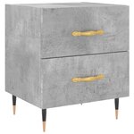 vidaXL Tables de chevet 2Pièces gris béton 40x35x47 5cm bois d’ingénierie