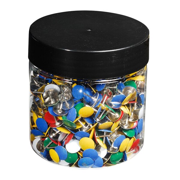 Boîte De 1 000 Punaises Couleur En Laiton - Hauteur De Pointe 9mm - 9mm De Diamètre - Couleurs Assorties - Exacompta