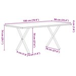 vidaXL Table à manger marron clair bois de chêne massif rectangulaire