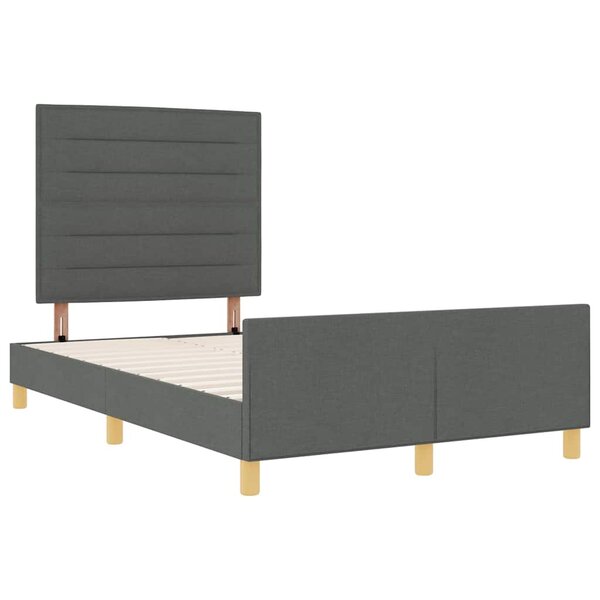 vidaXL Cadre de lit avec tête de lit Gris foncé 120 x 200 cm tissu