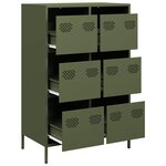 vidaXL Buffet haut vert olive 68x39x101 5 cm acier