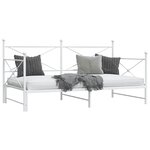 vidaXL Lit de jour avec lit gigogne sans matelas blanc 100x200cm acier