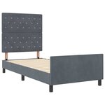 vidaXL Cadre de lit avec tête de lit Gris foncé 90 x 190 cm Velours