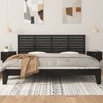 vidaXL Tête de lit murale Noir 166x3x63 cm Bois massif de pin