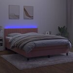 vidaXL Sommier à lattes de lit avec matelas et LED Rose 140x190 cm