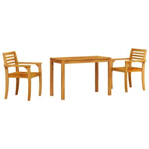 vidaXL Ensemble de salle à manger pour jardin 3 Pièces Marron