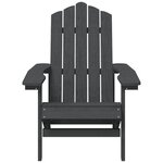 vidaXL Chaise de jardin Adirondack avec table PEHD Anthracite