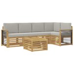 vidaXL Ensemble de canapés d'extérieur 6 pc Blanc et gris clair