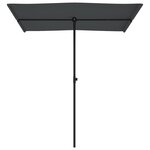 vidaXL Parasol d'extérieur avec mât en aluminium 180x110 cm Anthracite