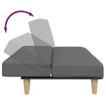 vidaXL Canapé-lit à 2 places avec repose-pied gris foncé tissu