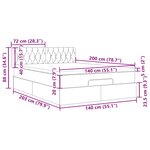 vidaXL Cadre de lit ottoman avec matelas gris foncé 140x200 cm velours
