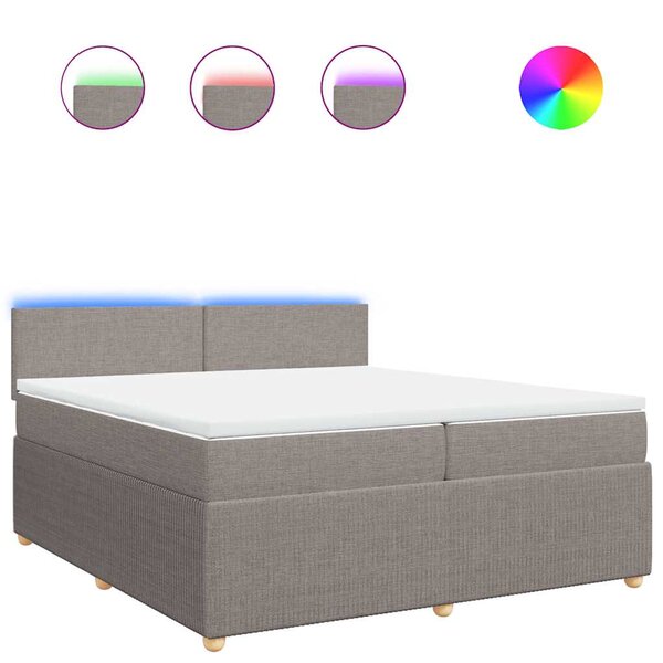 vidaXL Sommier à lattes de lit avec matelas Taupe 200x200 cm Tissu