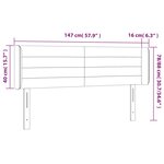 vidaXL Tête de lit avec oreilles Crème 147x16x78/88 cm Tissu