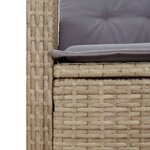 vidaXL Ensemble à manger de jardin et coussins 3 Pièces Beige poly rotin