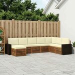 vidaXL Ensemble de canapés d'extérieur 8 Pièces Naturel et Crème