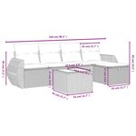 vidaXL Salon de jardin 6 Pièces avec coussins gris résine tressée
