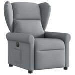 vidaXL Fauteuil inclinable électrique Gris clair Tissu